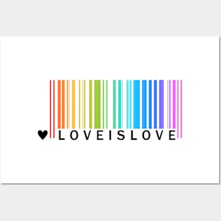 Love is Love - LGBTQA Pride tee rainbow barcode Posters and Art